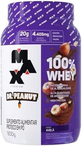 100% Whey Max Titanium x Dr. Peanut (900g), Sabor Avelã thumbnail 3