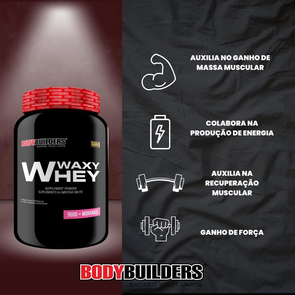 2x Whey Protein Waxy Whey (35%) - 2kg - Bodybuilders Morango e Cappuccino thumbnail 5