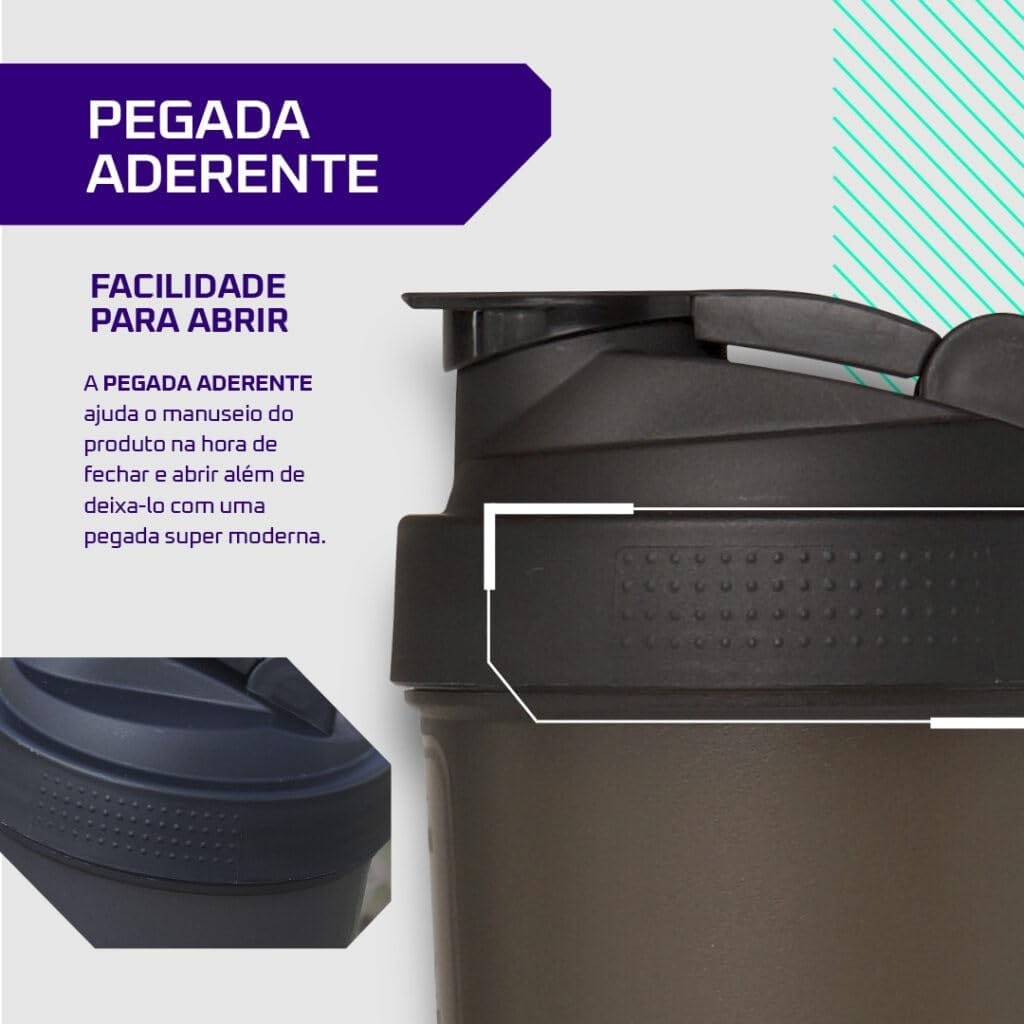 3VS Nutrition Coqueteleira/Shaker Rosa e Preto - Academia 600ml thumbnail 3