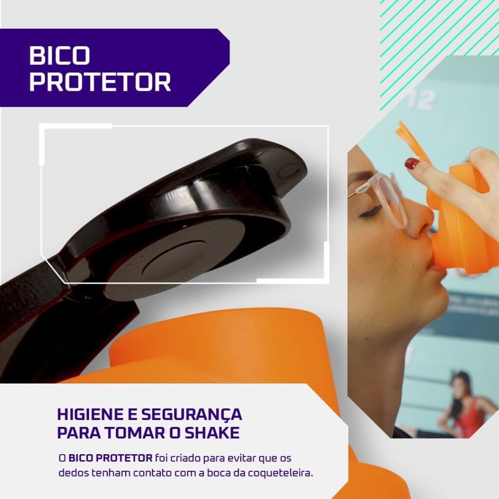 3VS Nutrition Coqueteleira/Shaker Rosa e Preto - Academia 600ml thumbnail 4