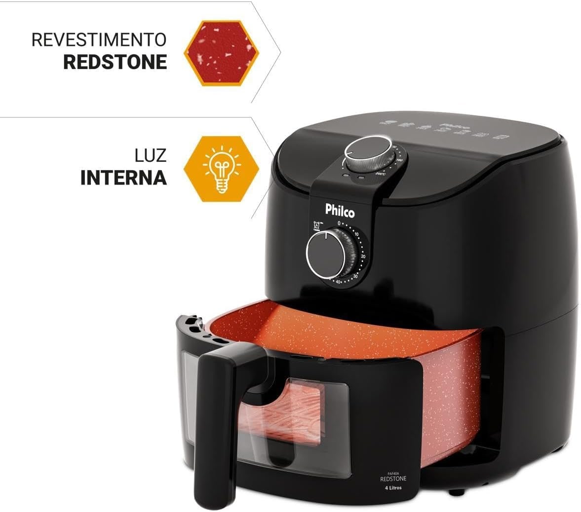 Air Fryer Philco 4L Revestimento Redstone 1500W PAF40A 127V thumbnail 9
