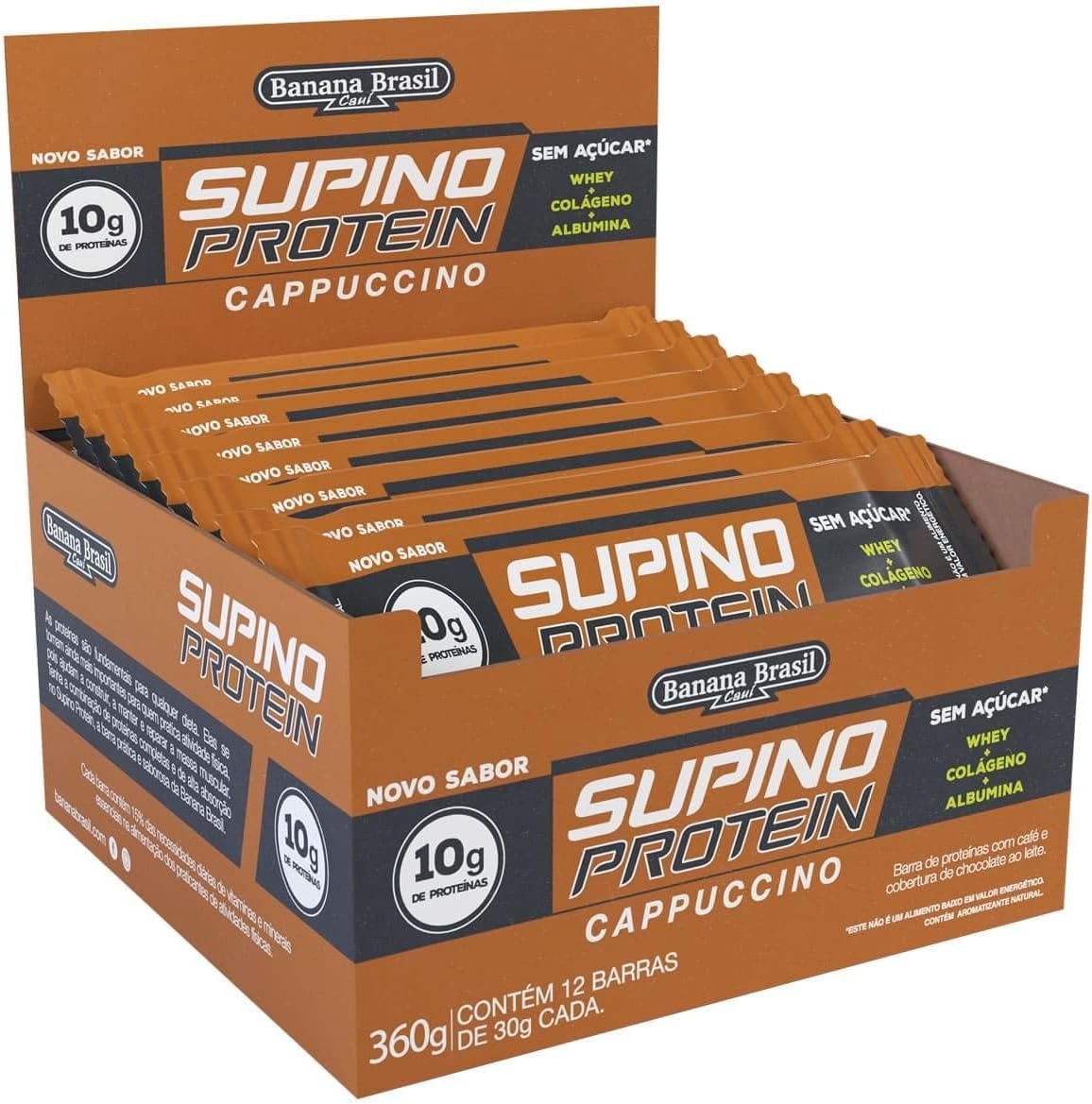 Banana Brasil Barra De Proteínas Cappuccino Com 12 Unidades De 30G