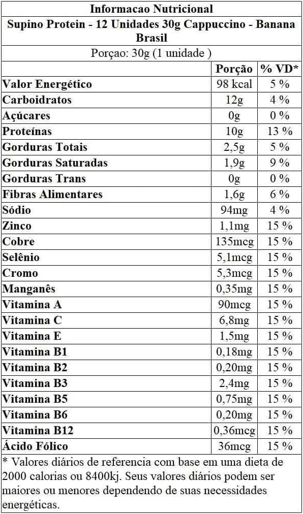 Banana Brasil Barra De Proteínas Cappuccino Com 12 Unidades De 30G thumbnail 2