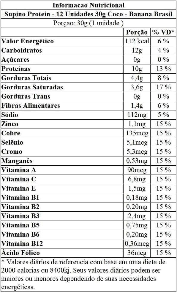 Banana Brasil Display Barra De Proteínas Coco Com Cobertura De Chocolate Branco Caixa Com 12 Unidades De 30G thumbnail 2