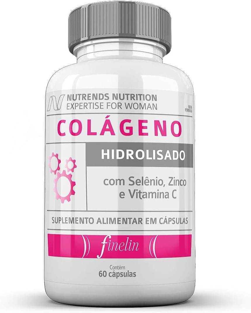 Colágeno Hidrolisado + Selênio + Zinco + Vita C 60 cápsulas, Nutrends