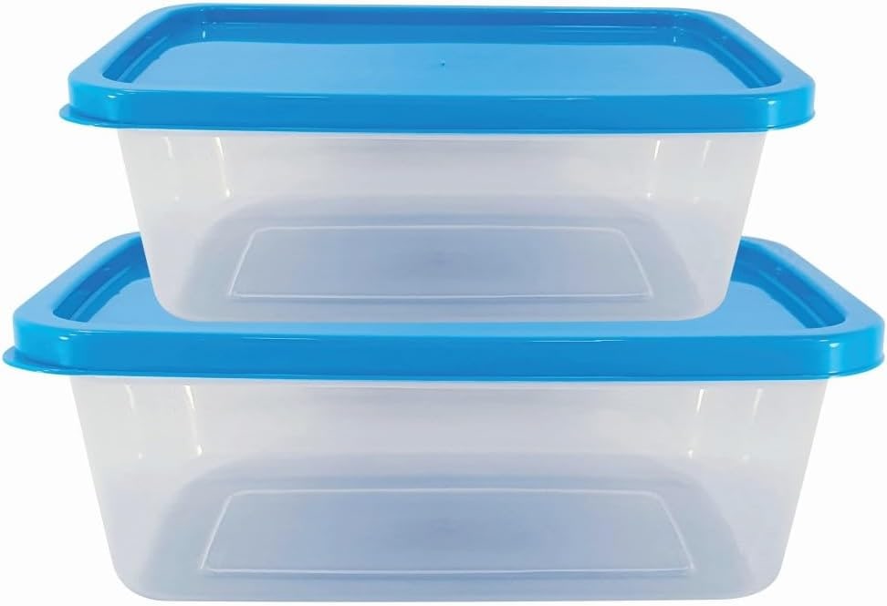 Conjunto kit 10 Potes 500ml Transparente BPA Free Marmitas Fitness C/Tampa Colorida Para Freezer Microondas (Tampa Azul) thumbnail 3