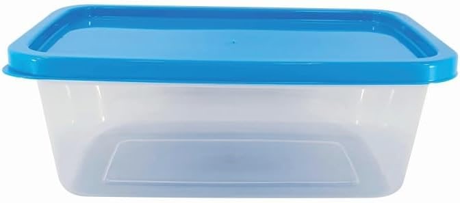 Conjunto kit 10 Potes 500ml Transparente BPA Free Marmitas Fitness C/Tampa Colorida Para Freezer Microondas (Tampa Azul) thumbnail 4