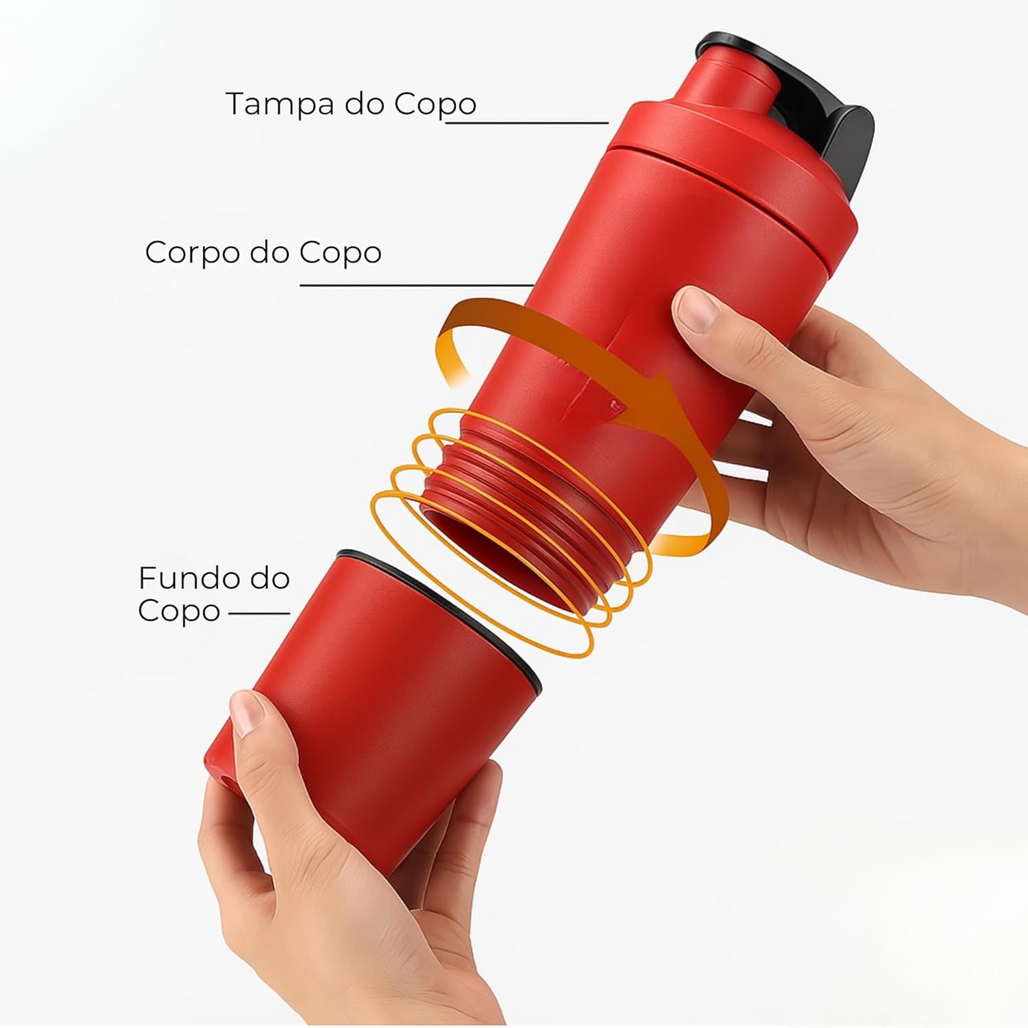 Coqueteleira Aço Inox 600ml com Compartimento Inferior ELLYM NUTRITION Misturador Ideal Shakes (Preto) thumbnail 6