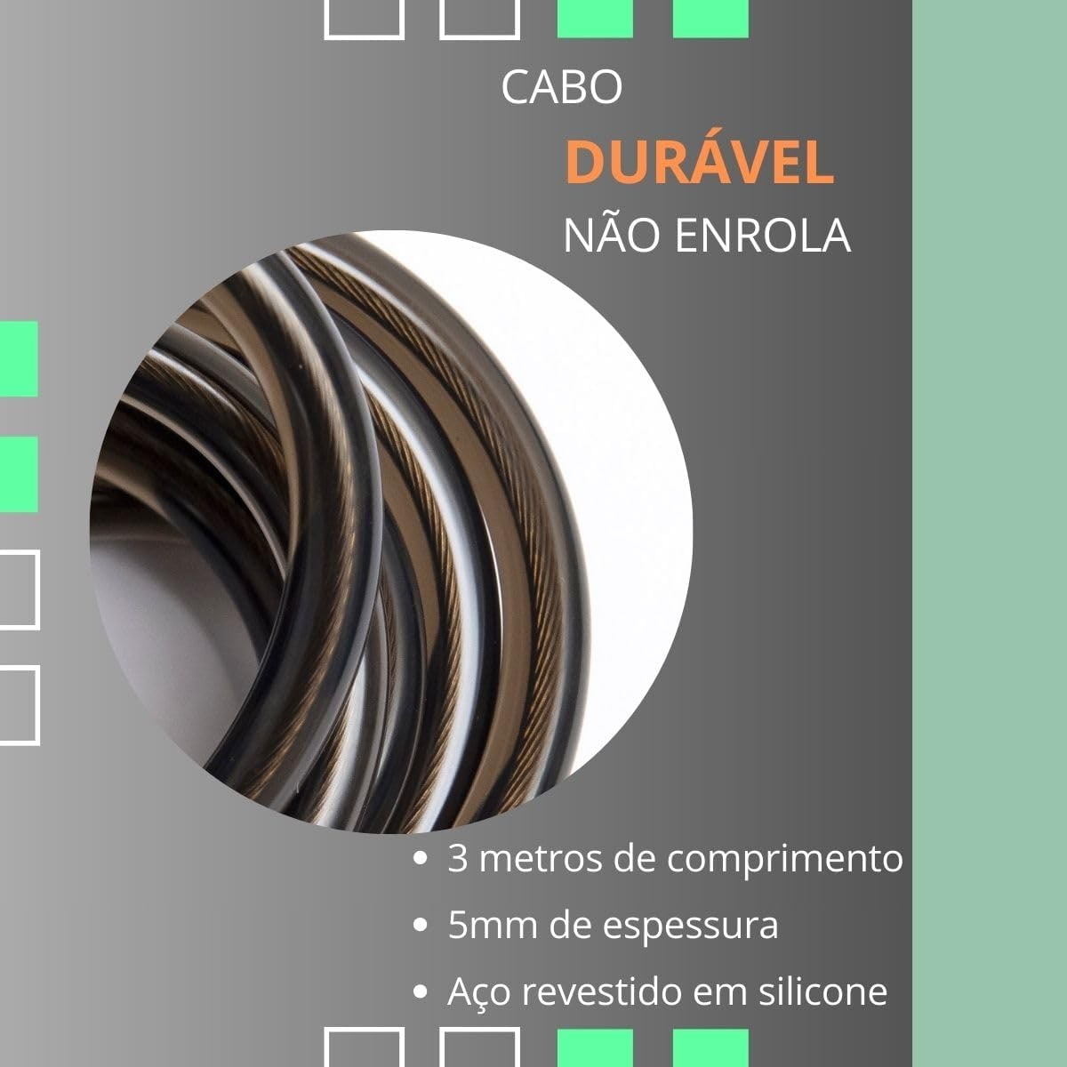 Corda De Pular Profissional Com Rolamento Premium, Ajustável thumbnail 3