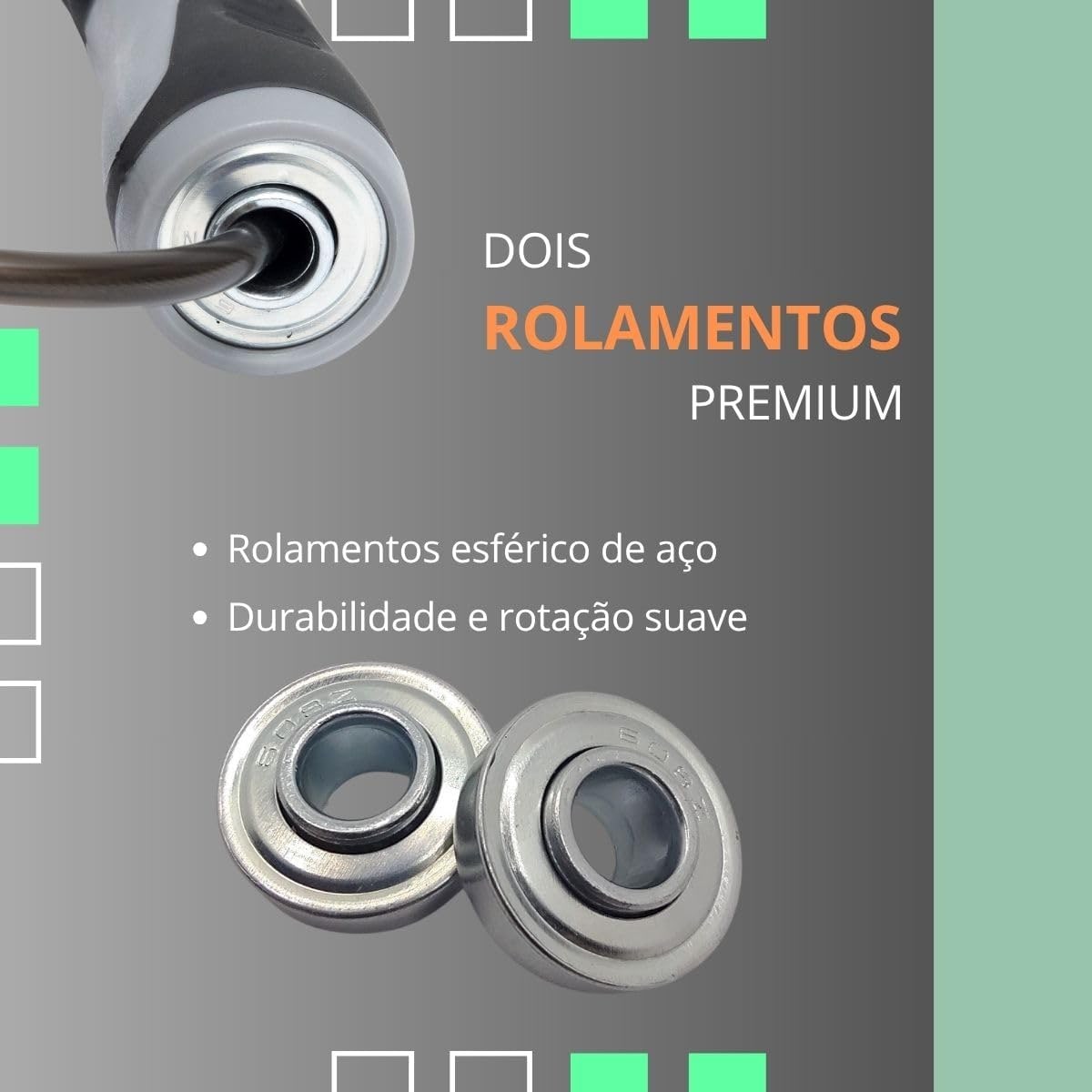 Corda De Pular Profissional Com Rolamento Premium, Ajustável thumbnail 5