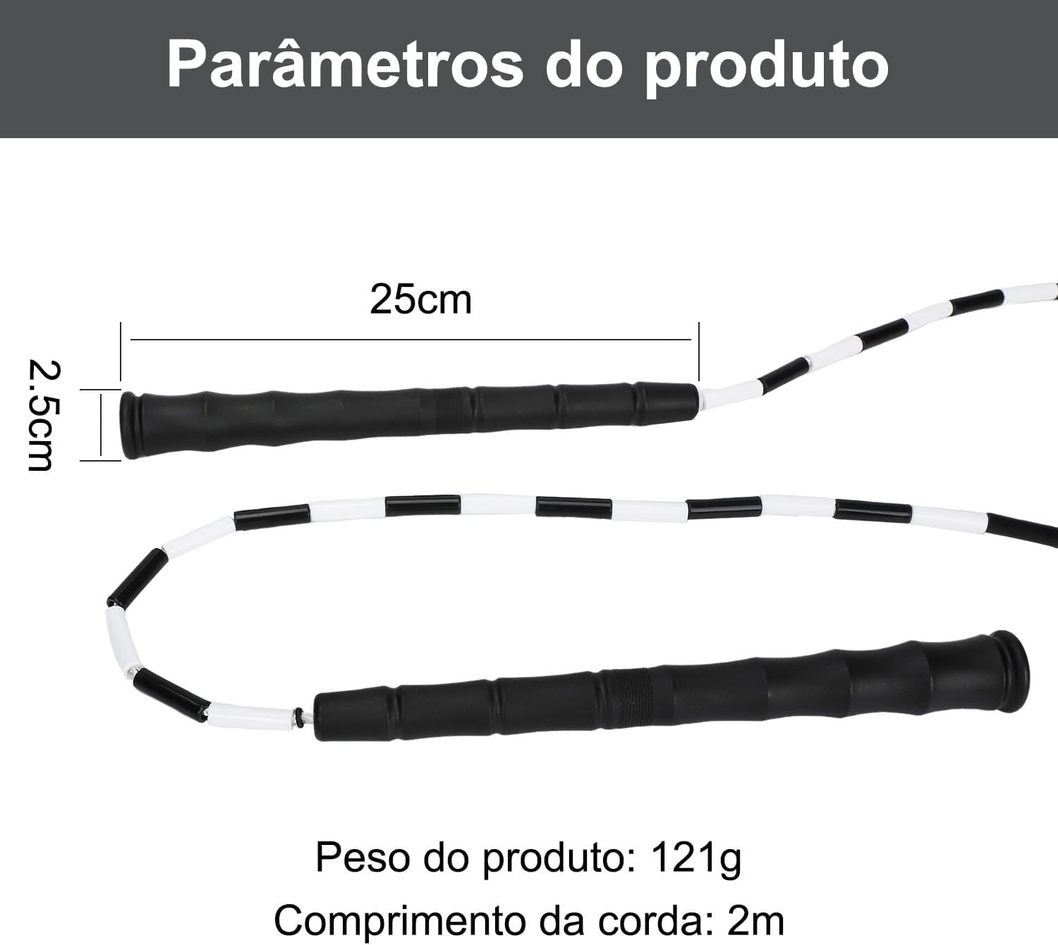 Corda de Pular Segmentada Profissional - Corda de Nylon Antienroscamento para Adultos e Crianças, Design Antiderrapante, TPE Resistente ao Frio, Ideal para Fitness, Freestyle e Iniciantes (2.8m) thumbnail 5