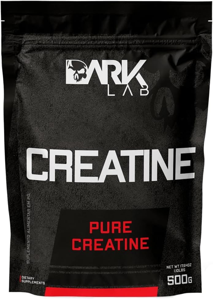 Creatina Pura Dark Lab 500g, Monohidratada 100% de Pureza, Sem Sabor