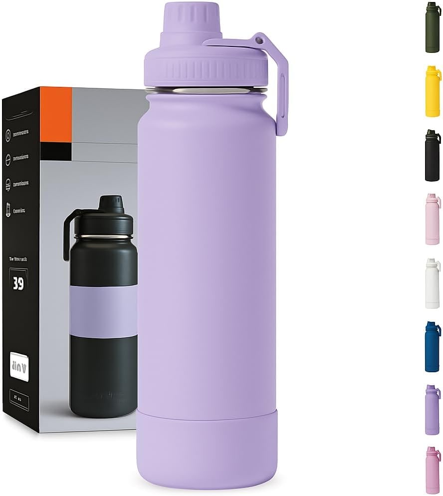 Garrafa Térmica 1000ML - Duplamente Isolada, Aço Inox 304, Base Emborrachada Anti Derrapante, Mantém Bebidas Quentes por 12 Horas e Geladas por 24 Horas (Preto Slin) thumbnail 8