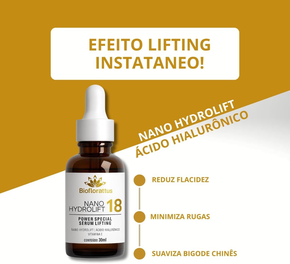 Hydrolift Sérum Lifting Efeito Cinderela com Ácido Hialurônico e Vitamina E, Rugas, Bigode Chinês thumbnail 3