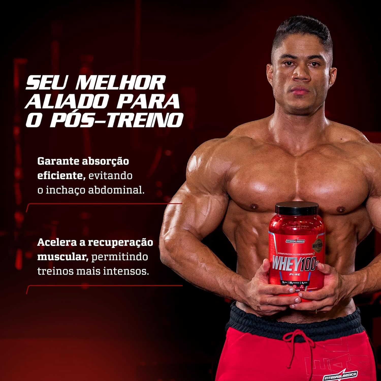 Integralmédica - Whey Protein Concentrado Cookies and Cream 100% Pure - 21g de Proteína por Scoop, Suplementação Alimentar Pós-Treino, Fórmula Enriquecida com BCAAs - Pote 900g thumbnail 5