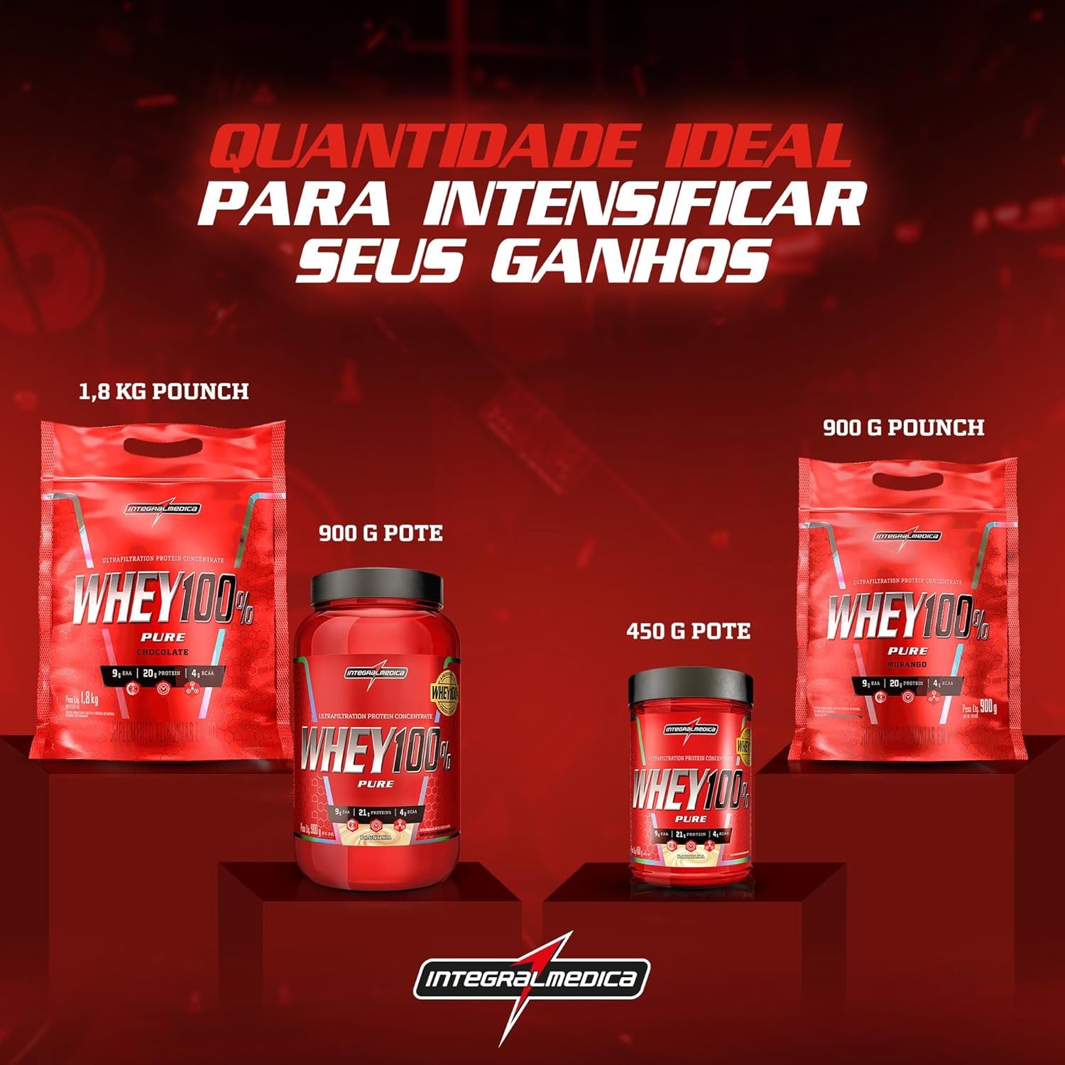 Integralmédica - Whey Protein Concentrado Cookies and Cream 100% Pure - 21g de Proteína por Scoop, Suplementação Alimentar Pós-Treino, Fórmula Enriquecida com BCAAs - Pote 900g thumbnail 6