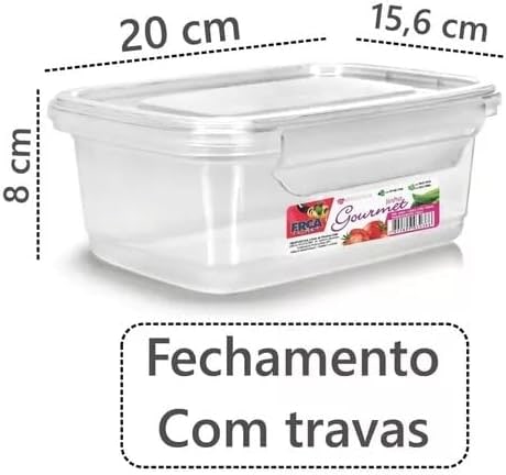 Kit 10 Potes Marmita Fitness 1400ml Travas Freezer Microondas thumbnail 3