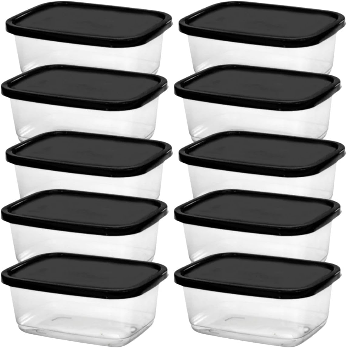 Kit 10 Un de Marmitas Fitness 500ml Para Freezer/Microondas COR:PRETO