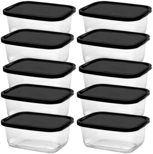 Kit 10 Un de Marmitas Fitness 500ml Para Freezer/Microondas COR:PRETO thumbnail 6