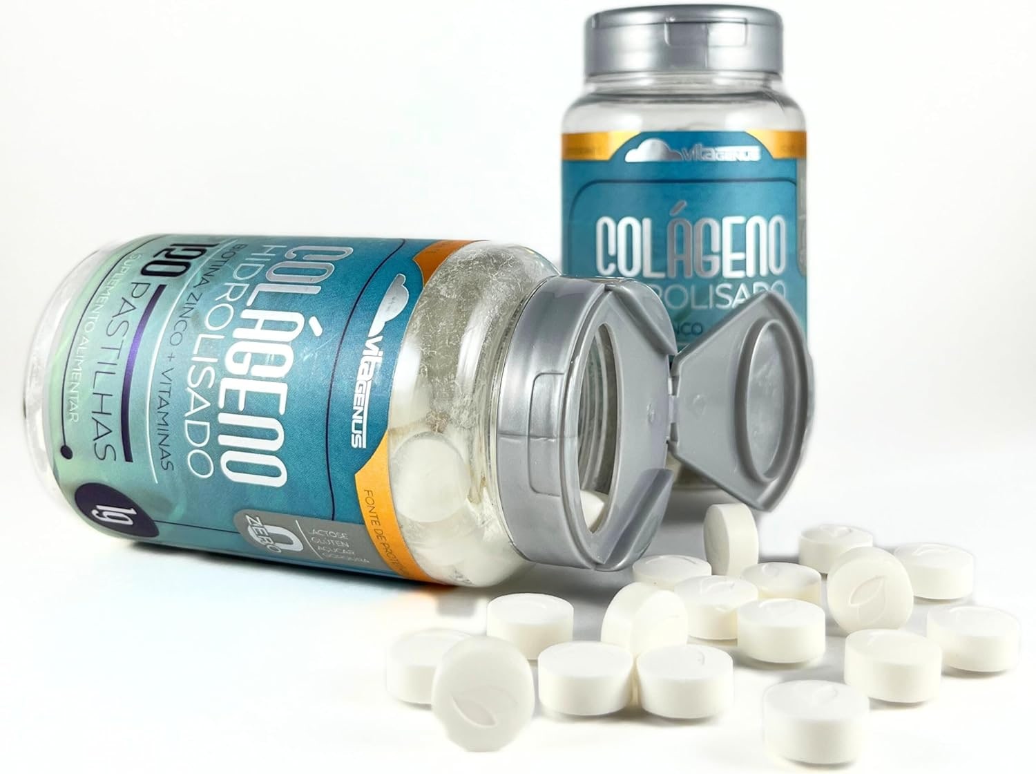 Kit 2x Colageno Hidrolisado 120 Comprimidos Colageno com Vitamina C VitaGenus thumbnail 4