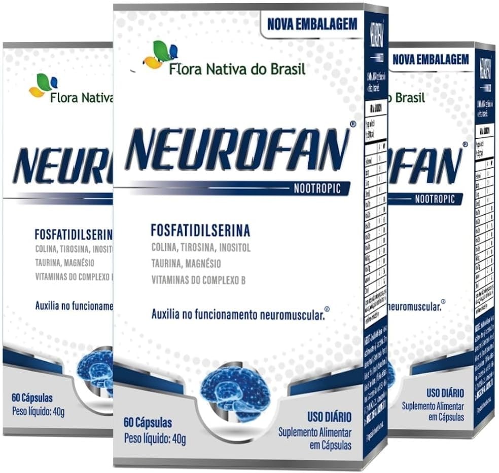 KIT 3X NEUROFAN (Fosfatidilserina + Vitaminas) 60 cápsulas - Flora Nativa