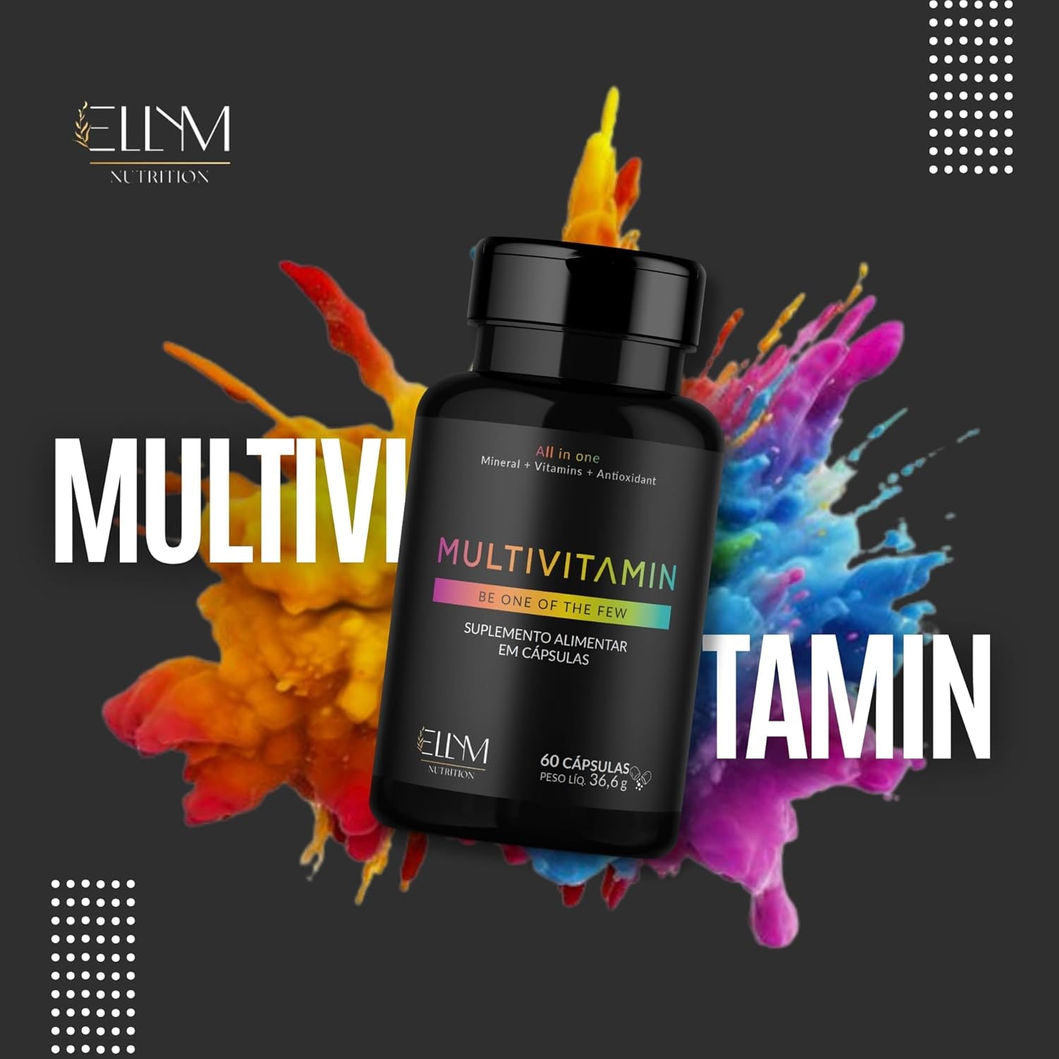 Kit Neuro+ Nootropico + Multivitaminico Completo ELLYM NUTRITION Complexo Vitaminico para o Dia a Dia para Foco e Disposição thumbnail 3