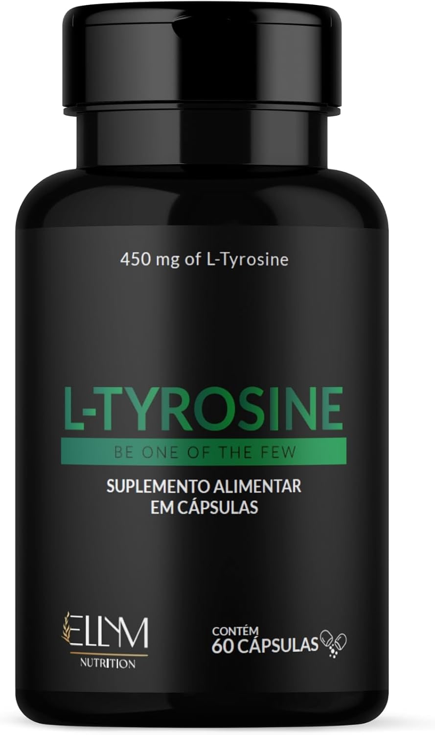 L-Tirosina 450mg ELLYM NUTRITION 60 Cápsulas Suplemento de Aminoácido