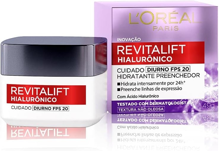 L'Oréal Paris Revitalift Hialurônico Creme Hidratante Facial Antirugas Diurno, Reduz Linhas Finas, Uniformiza a Pele, Melhora a Textura e Firmeza, 49g thumbnail 2