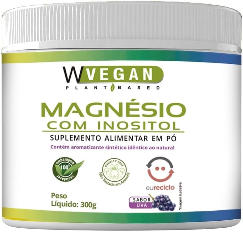 Magnesio com Inositol 300g Sabor Uva WVegan thumbnail 2