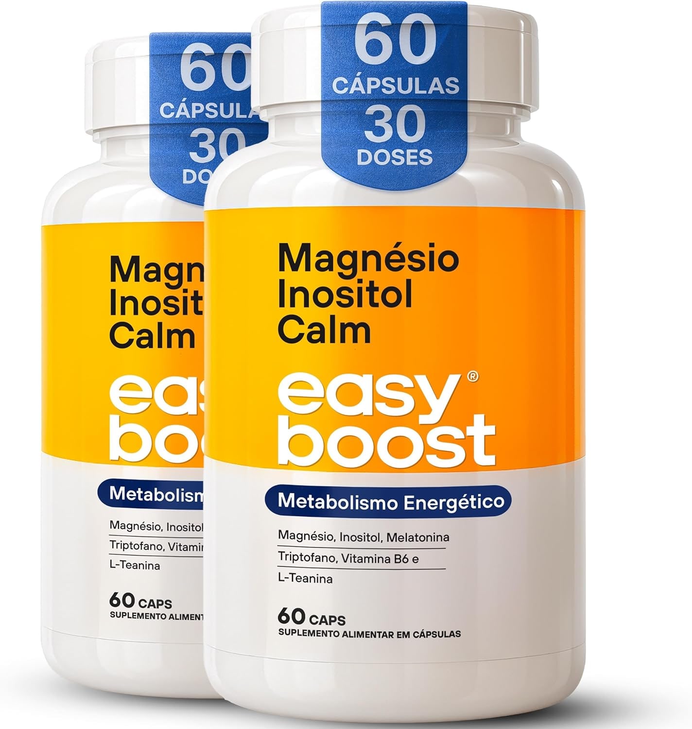 Magnésio Inositol Calm Easy Boost - Triptofano, Vitamina B6 e L- Teanina - Kit 2x 120 Caps