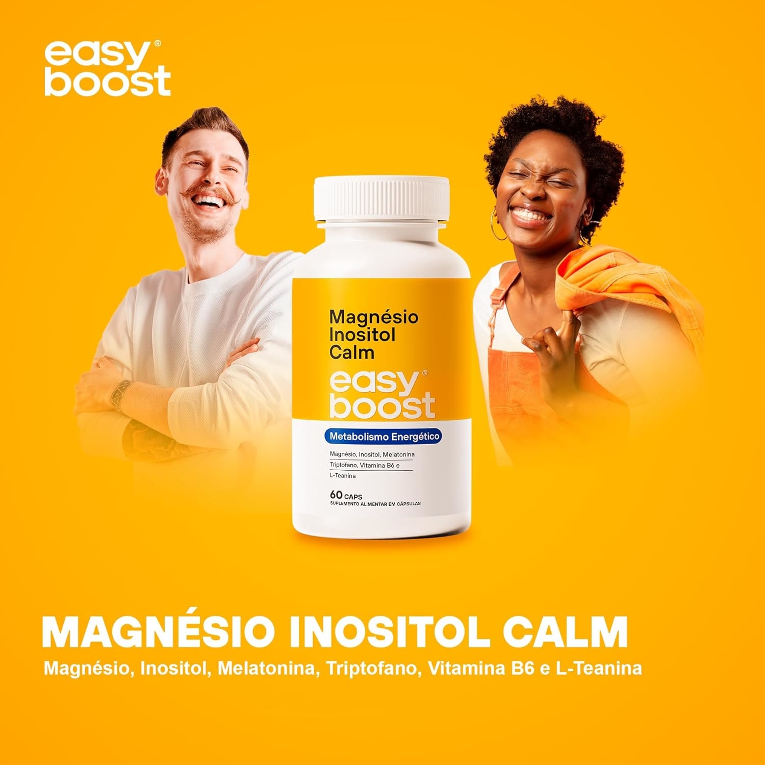 Magnésio Inositol Calm Easy Boost - Triptofano, Vitamina B6 e L- Teanina - Kit 2x 120 Caps thumbnail 6