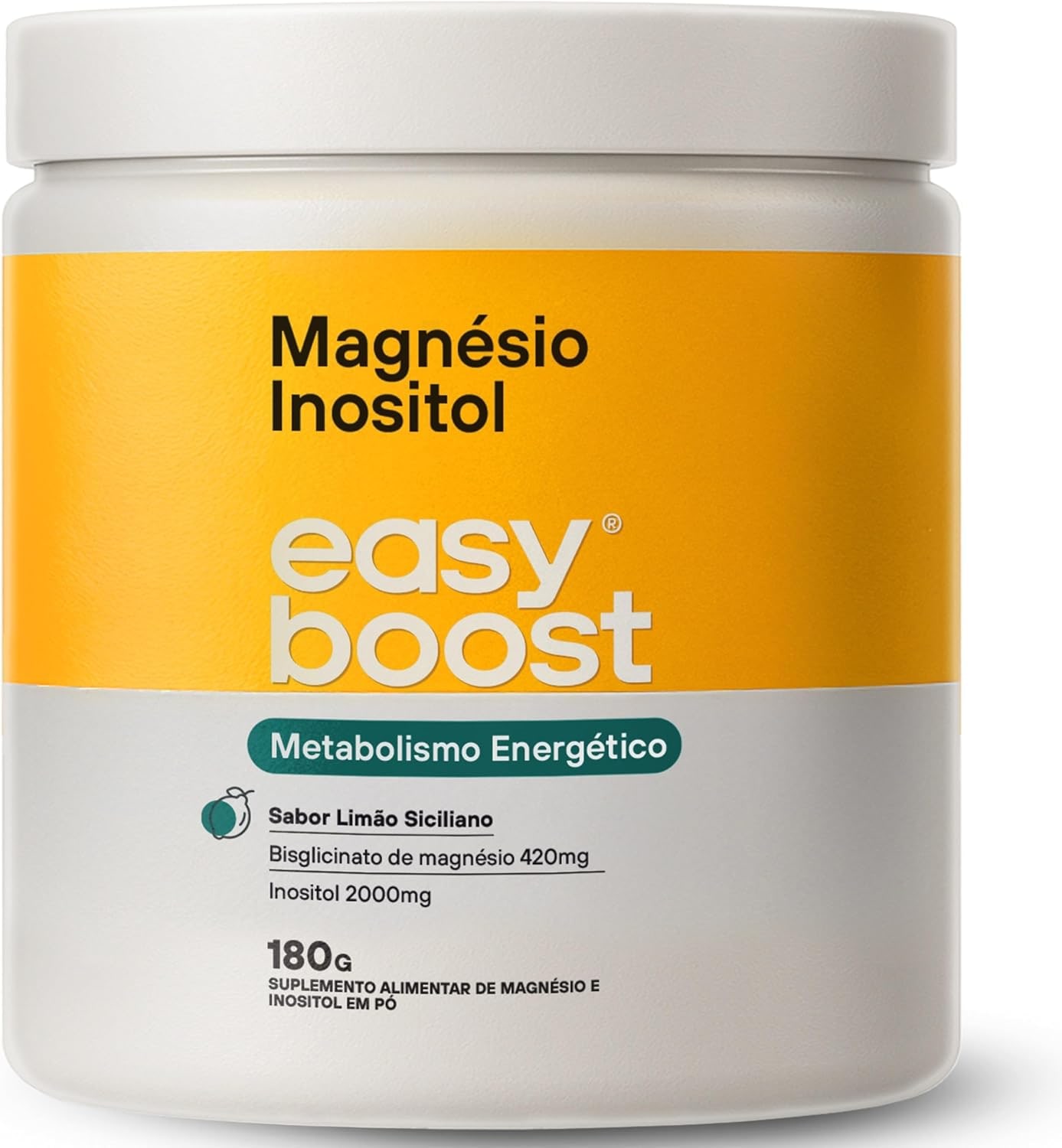 Magnésio Inositol Easy Boost Quelato Limão Siciliano 180g