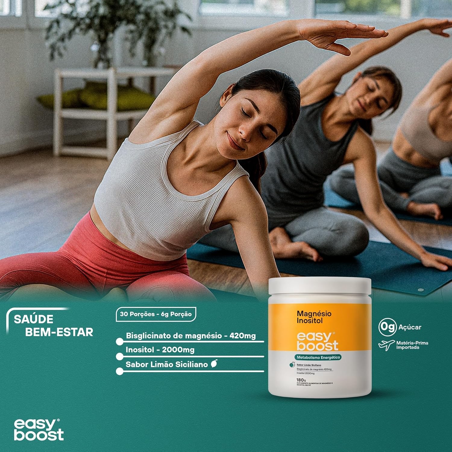 Magnésio Inositol Easy Boost Quelato Limão Siciliano 180g thumbnail 6