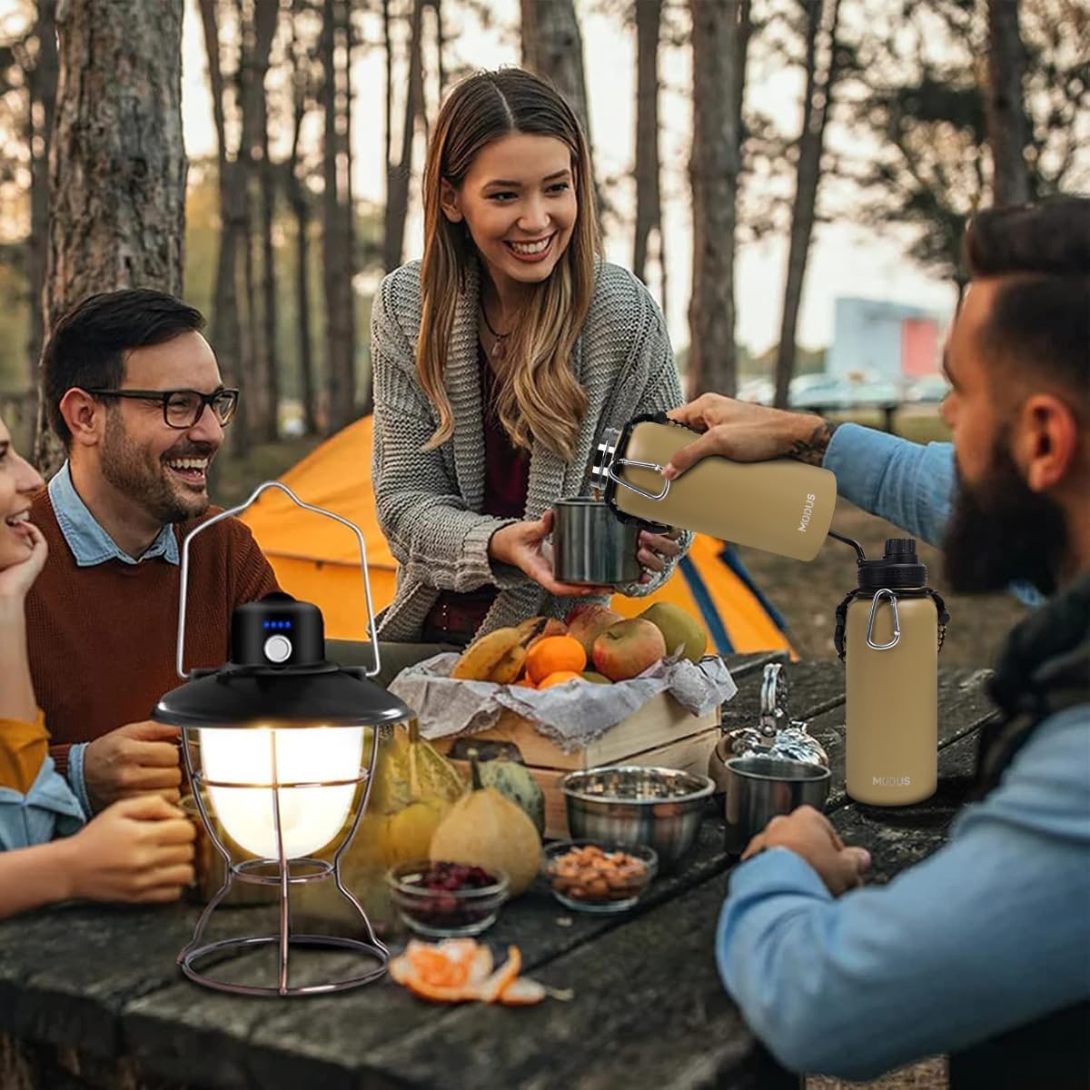 MODUS Garrafa Térmica Esportiva De Aço Inoxidável Com Isolamento A Vácuo De 1000ML (Caqui) thumbnail 2