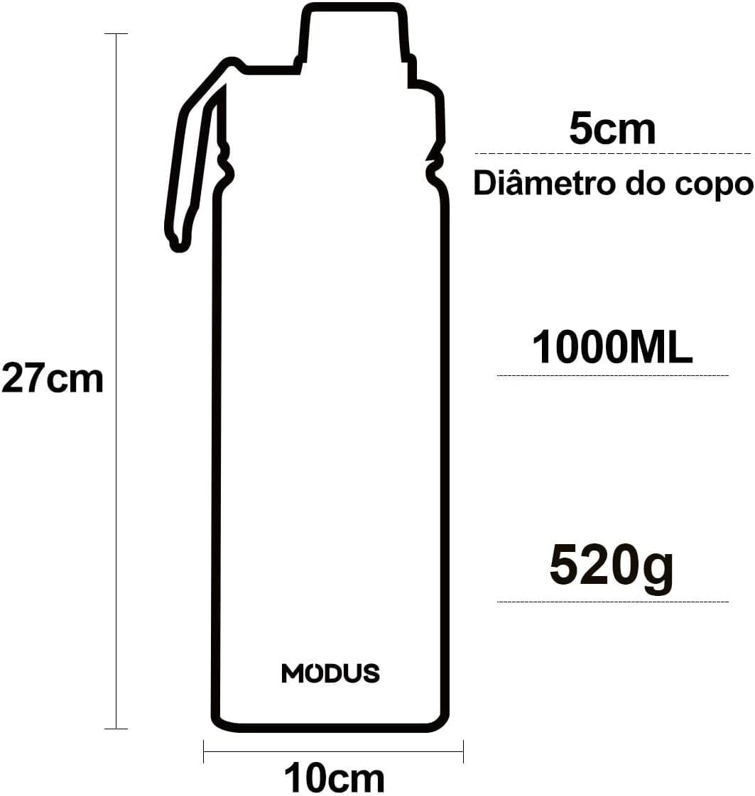 MODUS Garrafa Térmica Esportiva De Aço Inoxidável Com Isolamento A Vácuo De 1000ML (Caqui) thumbnail 3