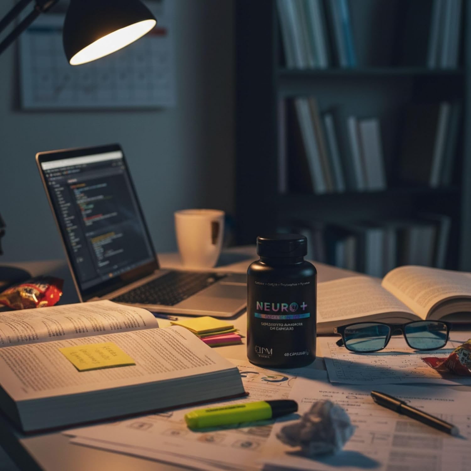 Neuro+ 60 Capsulas ELLYM NUTRITION Nootropicos Multivitaminico Foco Cafeina Magnesio Triptofano Taurina B12 Tirosina thumbnail 5