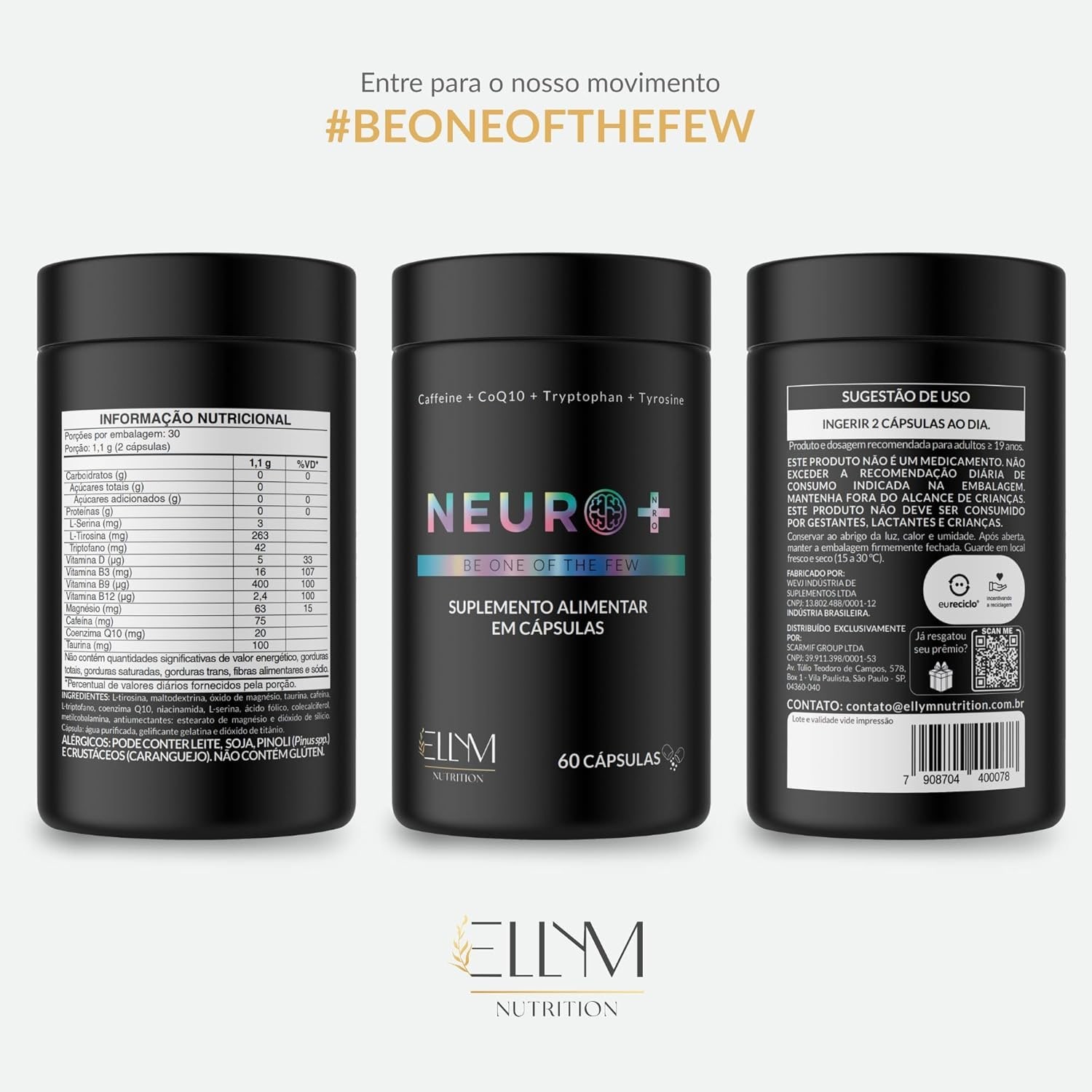 Neuro+ 60Caps e Coenzima Q10 200mg com Vitamina E 60Caps ELLYM NUTRITION Memória, Foco e Antioxidante thumbnail 6