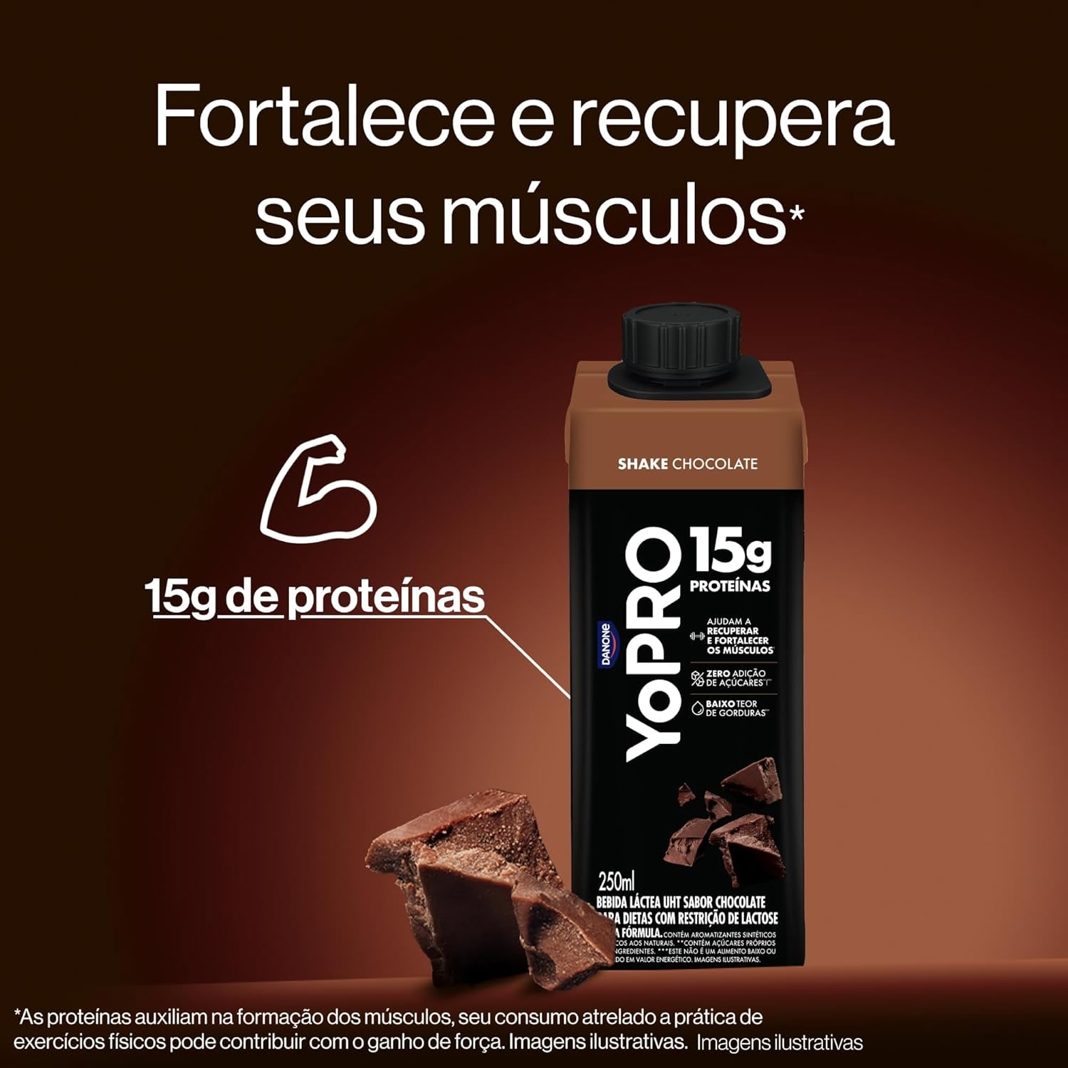 Pack YoPRO Bebida Láctea UHT Chocolate 15g de proteínas 250ml - 24 unidades thumbnail 3