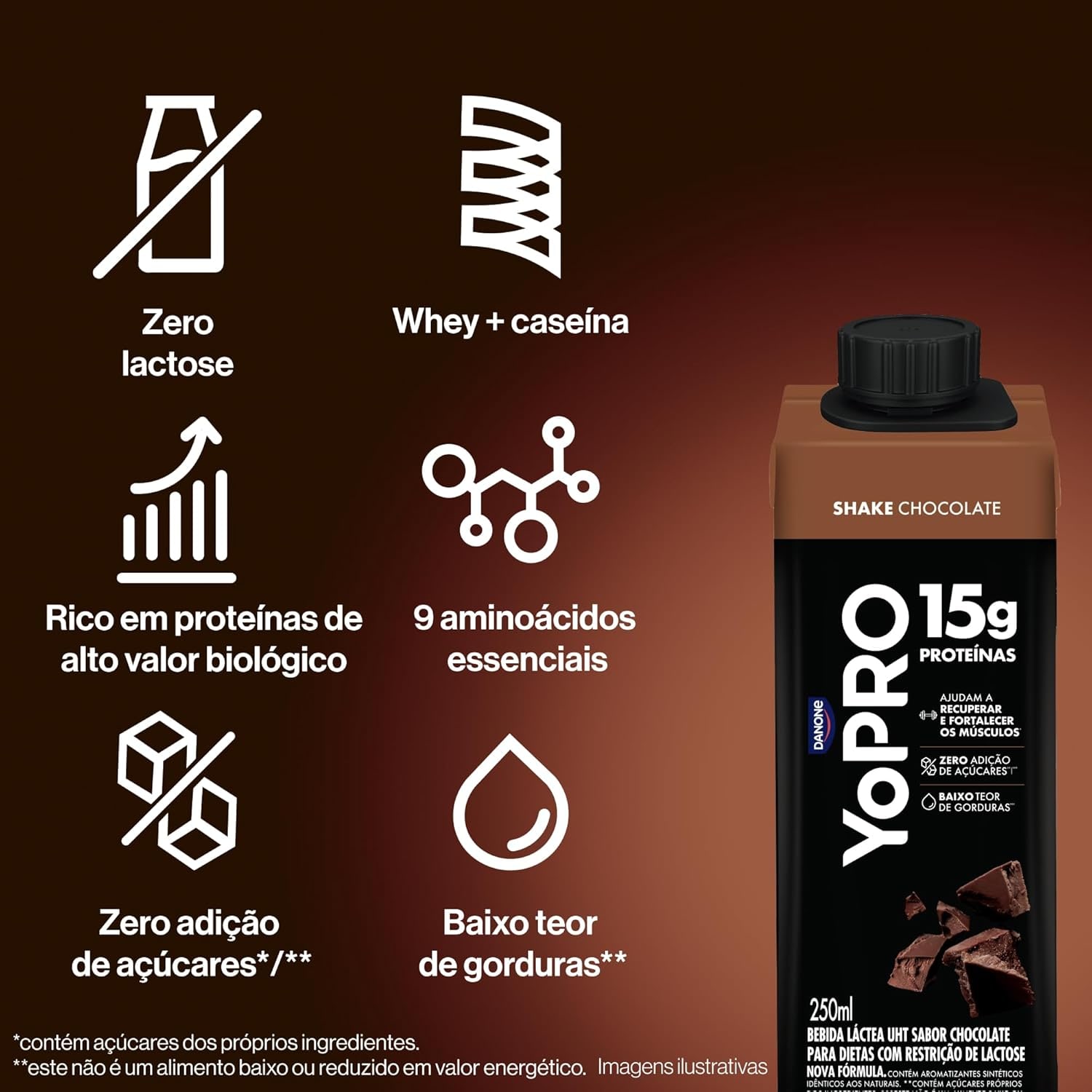 Pack YoPRO Bebida Láctea UHT Chocolate 15g de proteínas 250ml - 24 unidades thumbnail 5