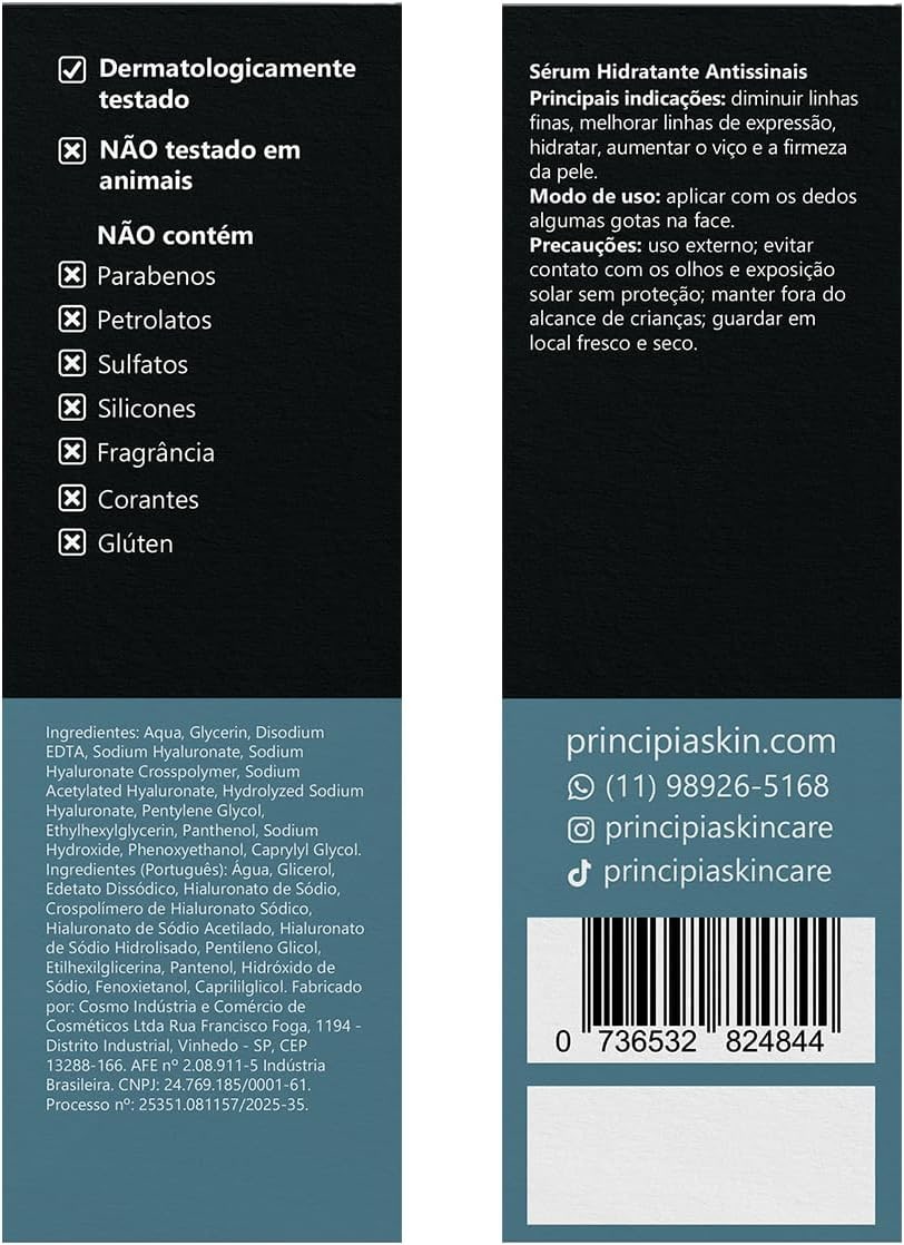 PRINCIPIA, Sérum 2% Ácidos Hialurônicos + Vitamina B5 AH-2- Hidratante Antissinais com 30ml thumbnail 4