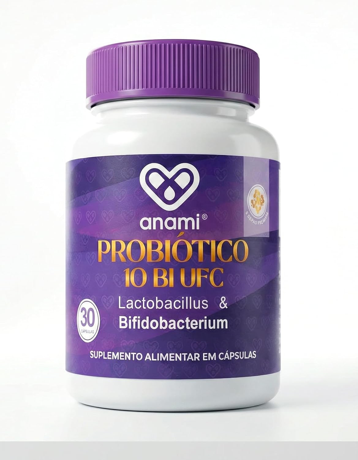Probiótico 5 Cepas - Lactobacillus e Bifidobacterium - Probiótico Intestinal com 10 BI UFC - 30 Cápsulas Gastro