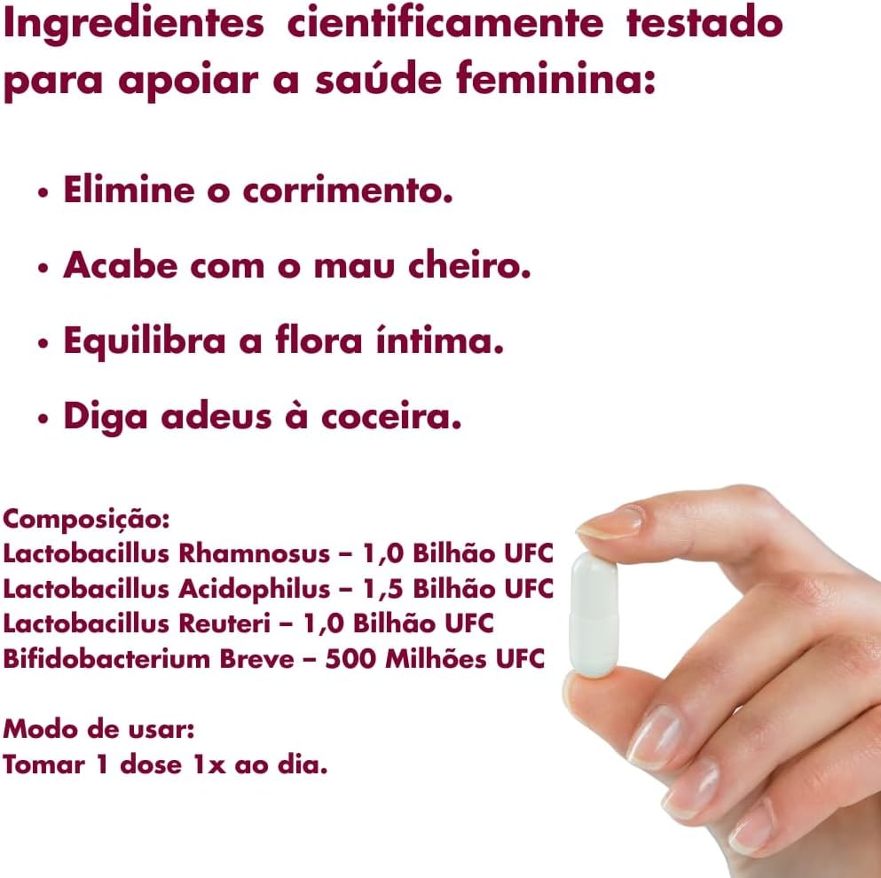 Probiótico Feminino para Candidíase 60 Cápsulas thumbnail 3