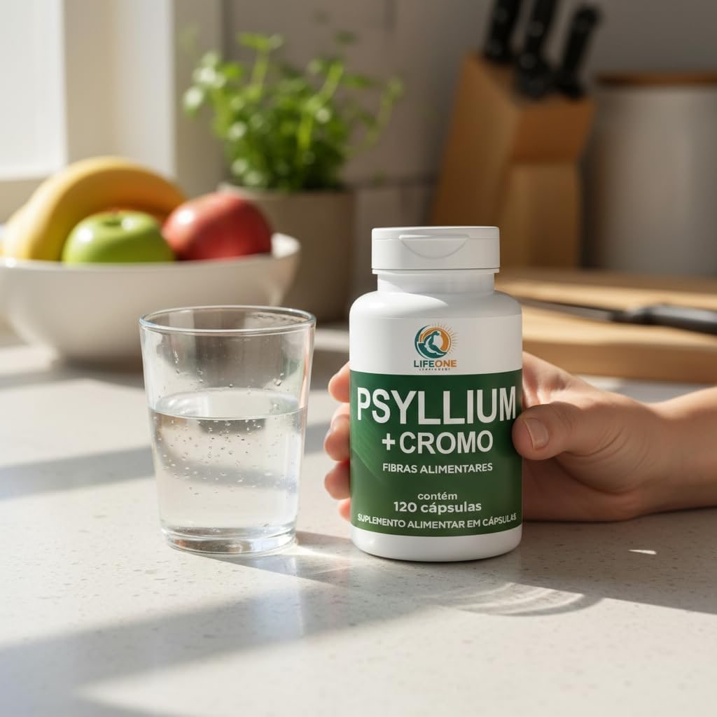 Psyllium 2400mg + Cromo Fibras Alimentares, 120 Cápsulas, Life One thumbnail 2