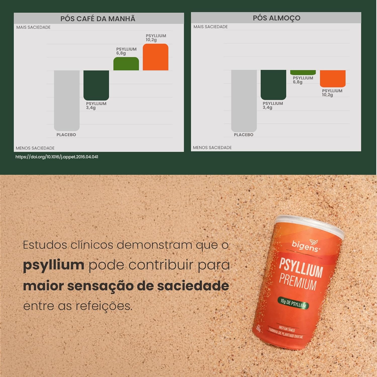 Psyllium Premium, Bigens, Fibra Solúvel, 100% Puro, Sem Aditivos, Vegano, Sem Glúten, 300g em Pó thumbnail 4