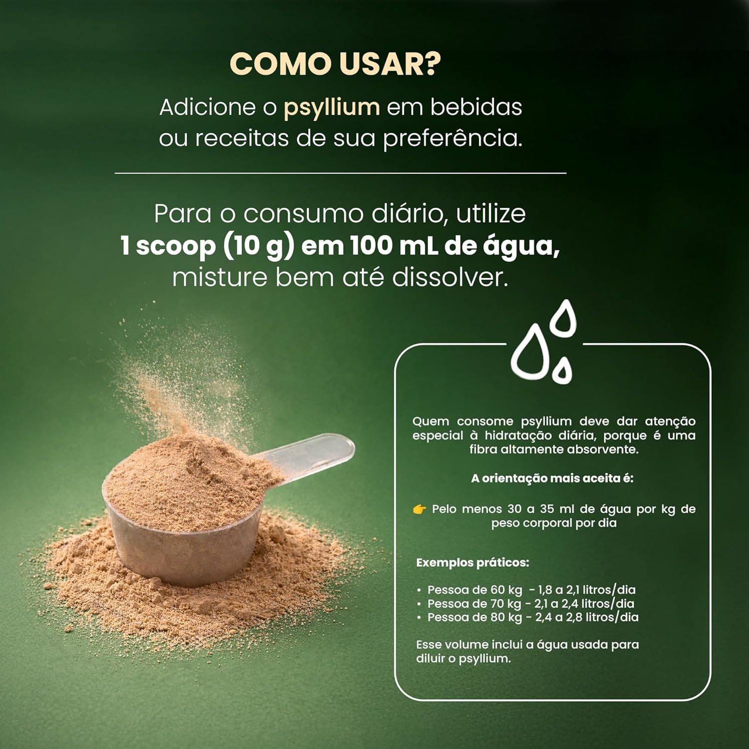 Psyllium Premium, Bigens, Fibra Solúvel, 100% Puro, Sem Aditivos, Vegano, Sem Glúten, 300g em Pó thumbnail 6