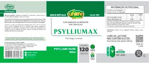 Psyllium Unilife Psylliumax 120 cáspulas embalagem pode variar thumbnail 5