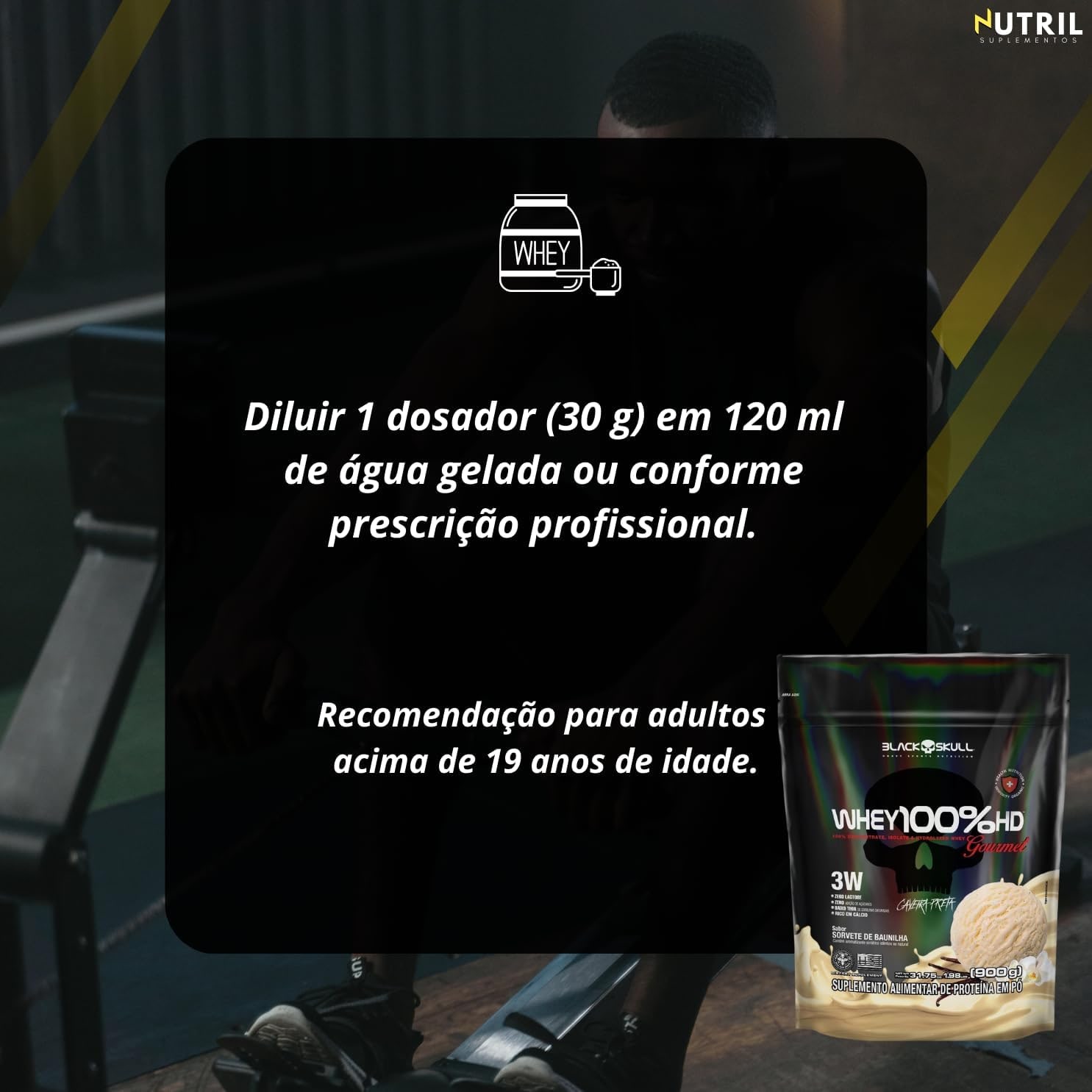 REFIL POUCH 100% HD GOURMET 900G SORVETE BAUNILHA (pacote pode variar). thumbnail 5