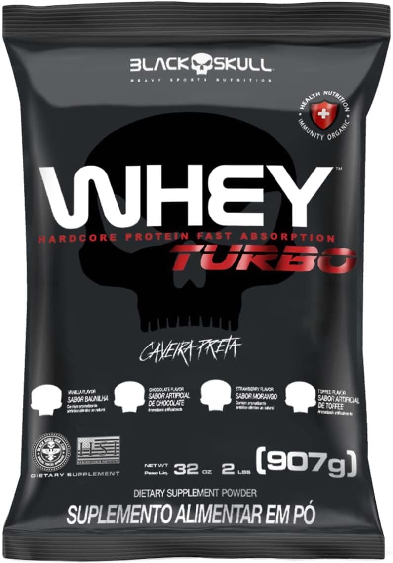 Refil Whey Turbo Baunilha 907G, Black Skull thumbnail 3
