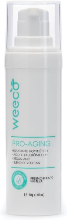 Sérum Facial Anti-Idade Weeco 30ml – Biomimético com Ácido Hialurônico, Esqualano e Açaí – Hidratação e Firmeza da Pele – Vegano e Dermatologicamente Testado