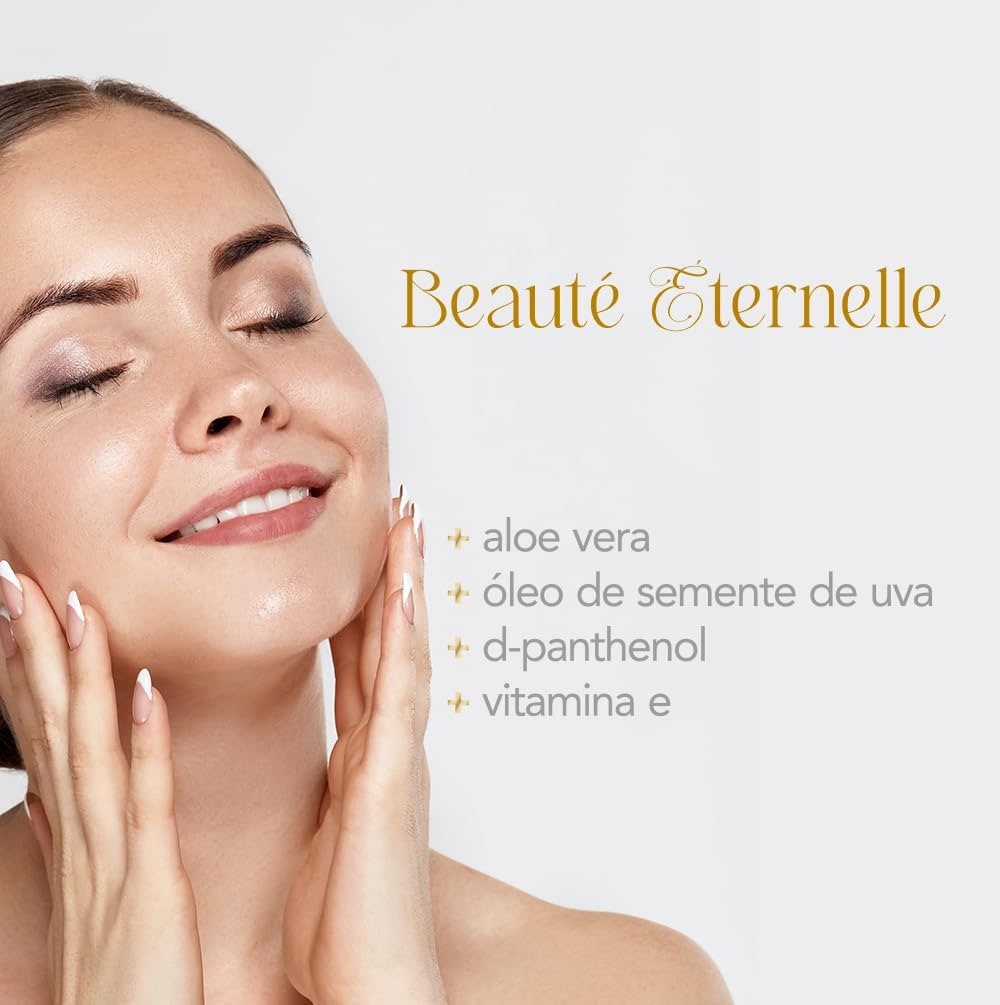 Sérum Facial Hidratante e Revitalizante Rejuvenescedor Beauté Éternelle 30 ml com Ácido Hialurônico (Aloe Vera, Óleo de Semente de Uva, D-panthenol, Vitamina E) thumbnail 5